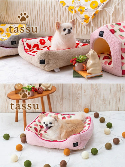 タッス tassu スクエアベッド フランミン ペットベッド【小型犬 犬用 四角 ベット ペットグッズ】