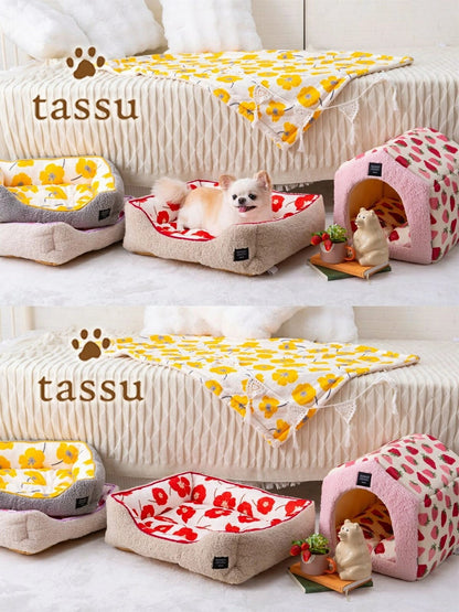 タッス tassu スクエアベッド フランミン ペットベッド【小型犬 犬用 四角 ベット ペットグッズ】