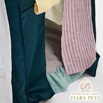 ルイスドッグ louisdog Teal Gleam Peekaboo Rug【小型犬 犬用 ベッド ハウス ラグ セレブ】