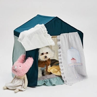 ルイスドッグ louisdog Teal Gleam Peekaboo Frame Cover【小型犬 犬用 ベッド ハウス フレーム カバー セレブ】