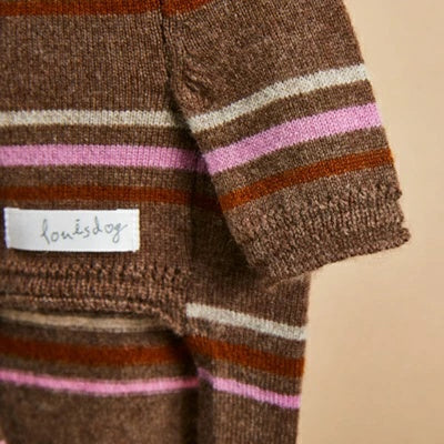 ルイスドッグ louisdog Woody Stripes Cash High Neck【小型犬 犬服 トップス ニット セーター ハイネック セレブ】