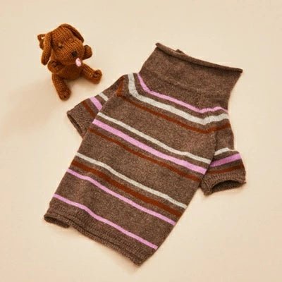 ルイスドッグ louisdog Woody Stripes Cash High Neck【小型犬 犬服 トップス ニット セーター ハイネック セレブ】