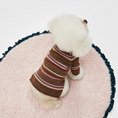 ルイスドッグ louisdog Woody Stripes Cash High Neck【小型犬 犬服 トップス ニット セーター ハイネック セレブ】