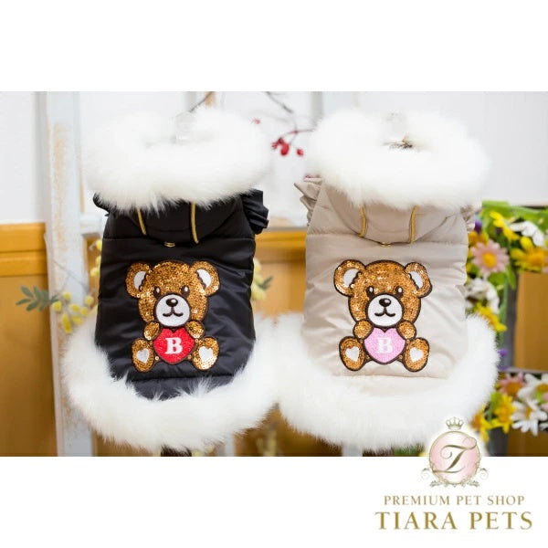 ブルブブ BUL BU-BU キラキラベア中綿P/K【小型犬 犬服 アウター ジャケット セレブ】