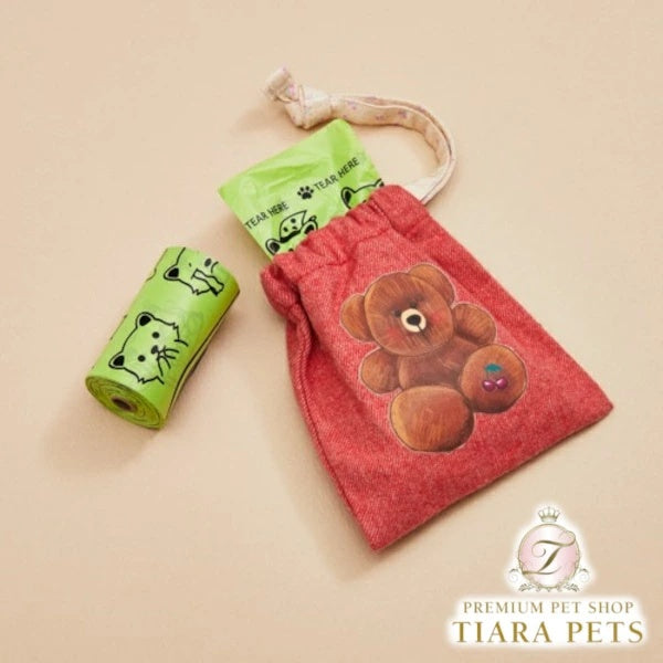 ルイスドッグ louisdog Cherry Teddy Poo Bag【小型犬 犬用 お散歩グッズ 巾着袋 セレブ】