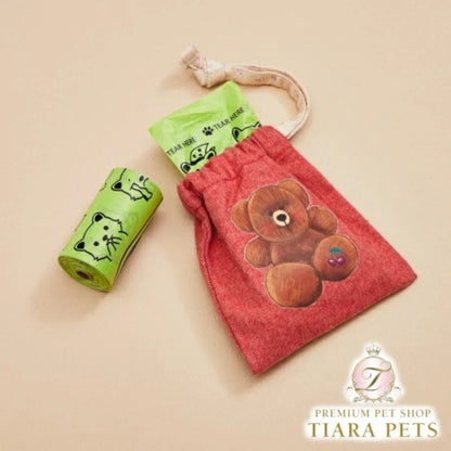ルイスドッグ louisdog Cherry Teddy Poo Bag【小型犬 犬用 お散歩グッズ 巾着袋 セレブ】