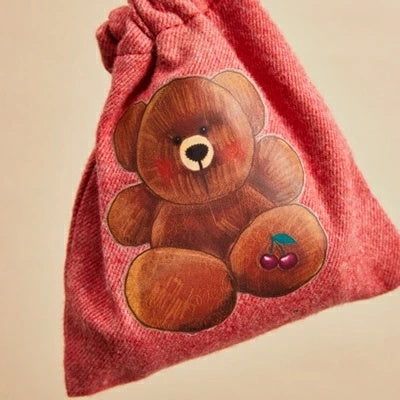 ルイスドッグ louisdog Cherry Teddy Poo Bag【小型犬 犬用 お散歩グッズ 巾着袋 セレブ】