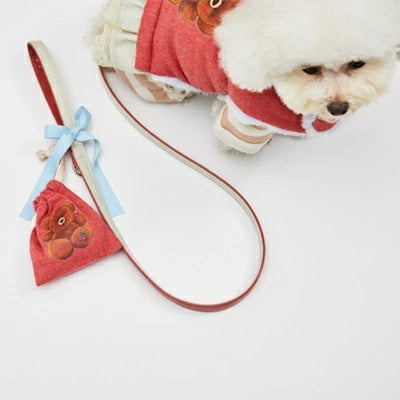 ルイスドッグ louisdog Cherry Teddy Poo Bag【小型犬 犬用 お散歩グッズ 巾着袋 セレブ】
