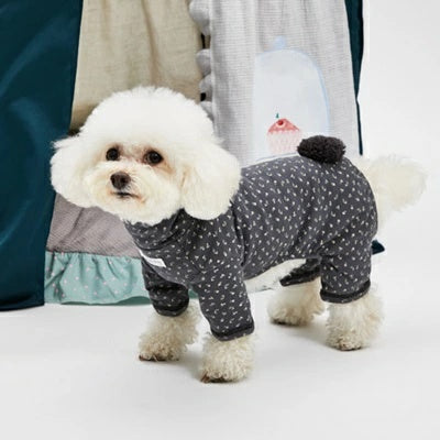 ルイスドッグ louisdog Bunny Tail Pants/Ash Bloom【小型犬 犬服 ロンパース つなぎ パンツ オールインワン セレブ】