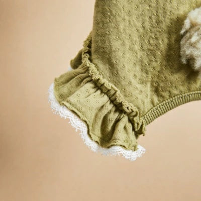 ルイスドッグ louisdog Bunny Tail Pants/Leaf Green【小型犬 犬服 ロンパース つなぎ パンツ オールインワン セレブ】