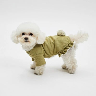 ルイスドッグ louisdog Bunny Tail Pants/Leaf Green【小型犬 犬服 ロンパース つなぎ パンツ オールインワン セレブ】