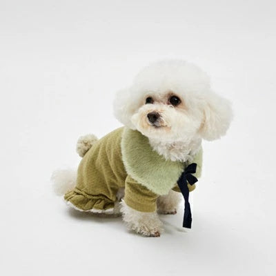 ルイスドッグ louisdog Bunny Tail Pants/Leaf Green【小型犬 犬服 ロンパース つなぎ パンツ オールインワン セレブ】