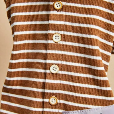 ルイスドッグ louisdog Button Stripe Pants/Amber【小型犬 犬服 ロンパース つなぎ パンツ オールインワン セレブ】