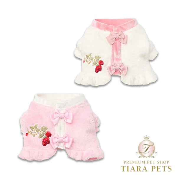 きゃんナナ CanNana いちご刺繍ハーフボレロ 1176【小型犬 犬服 アウター トップス ボレロ 羽織り】