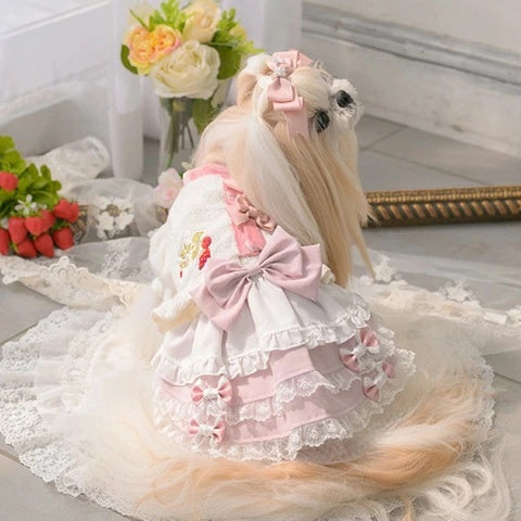 きゃんナナ CanNana いちご刺繍ハーフボレロ 1176【小型犬 犬服 アウター トップス ボレロ 羽織り】