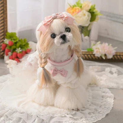 きゃんナナ CanNana いちご刺繍ハーフボレロ 1176【小型犬 犬服 アウター トップス ボレロ 羽織り】