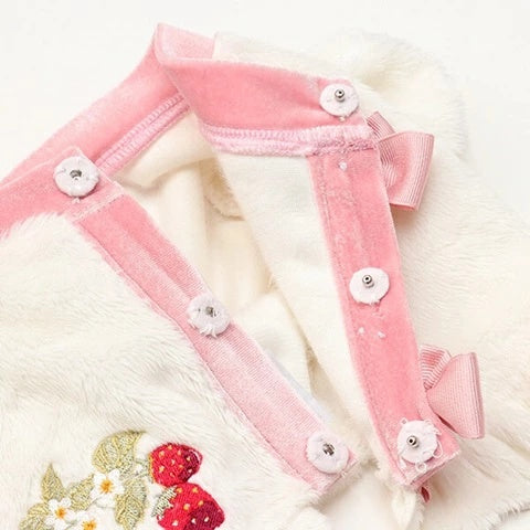 きゃんナナ CanNana いちご刺繍ハーフボレロ 1176【小型犬 犬服 アウター トップス ボレロ 羽織り】