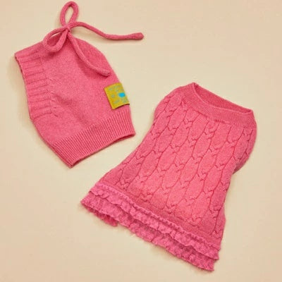 ルイスドッグ louisdog Rose Berry Cashmere Knit【小型犬 犬服 トップス ニット セーター セレブ】