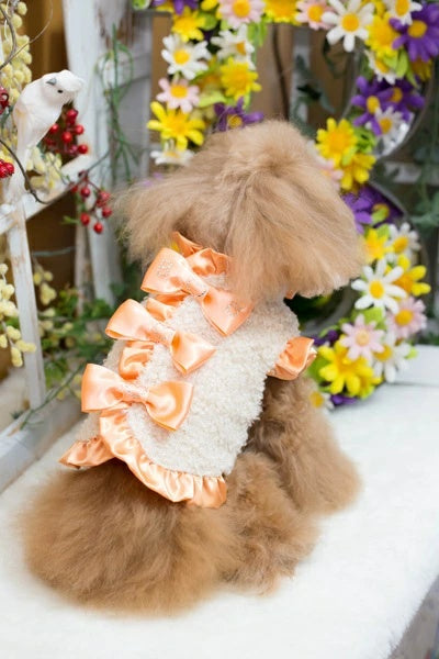 ブルブブ BUL BU-BU Ribbon 【予約】ファーベスト【小型犬 犬服 アウター ジャケット ベスト セレブ】