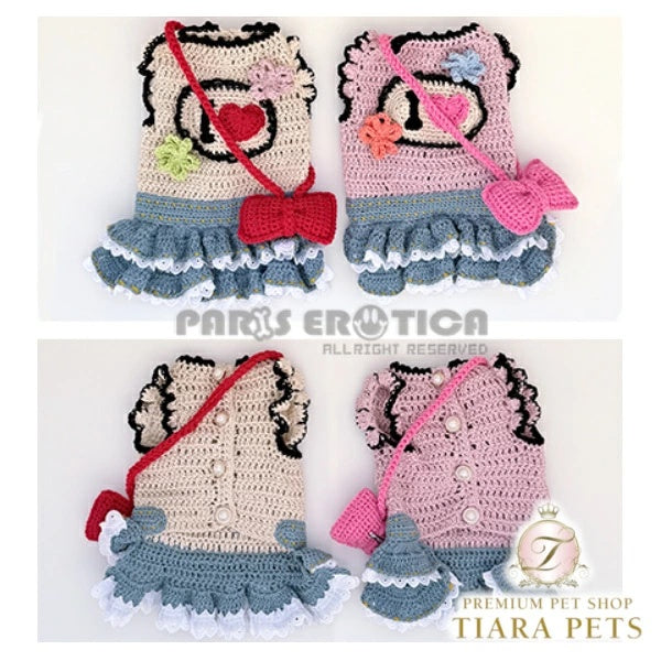 パリエロ PARIERO I LOVE+ ニットドレス [受注生産]【小型犬 犬服 ドレス ワンピース スカート セレブ】