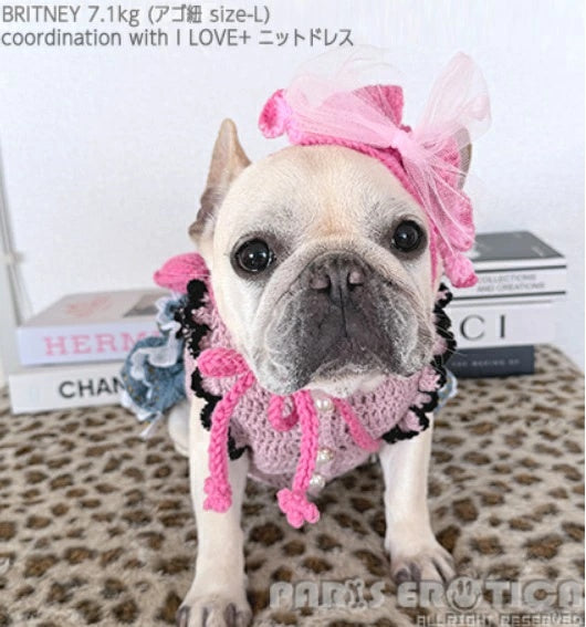 パリエロ PARIERO ニットヘッドドレス #3 [受注生産]【小型犬 犬用 帽子 ニット帽 セレブ】