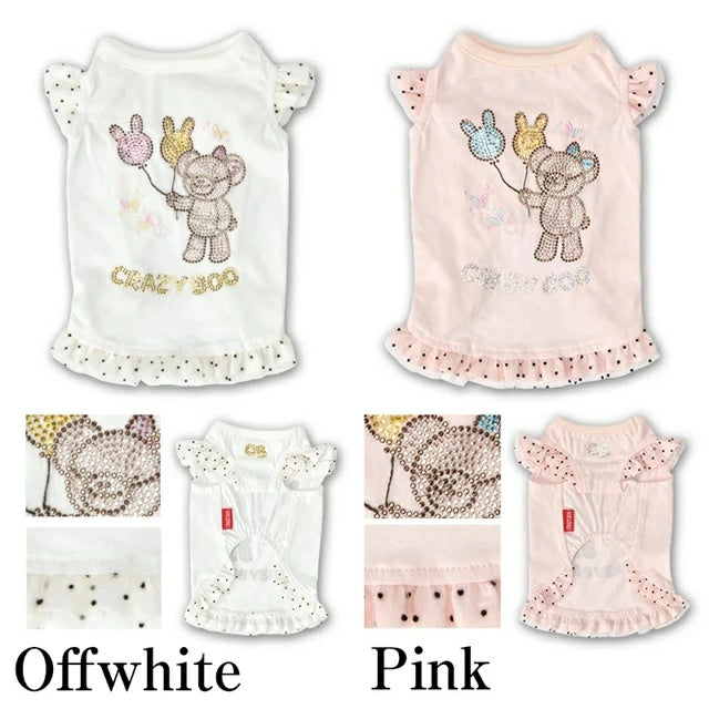 クレイジーブー CRAZYBOO 袖フリルバルーンタンク【犬服 トップス タンクトップ ノースリーブ セレブ】