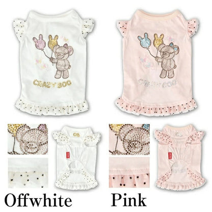 クレイジーブー CRAZYBOO 袖フリルバルーンタンク【犬服 トップス タンクトップ ノースリーブ セレブ】