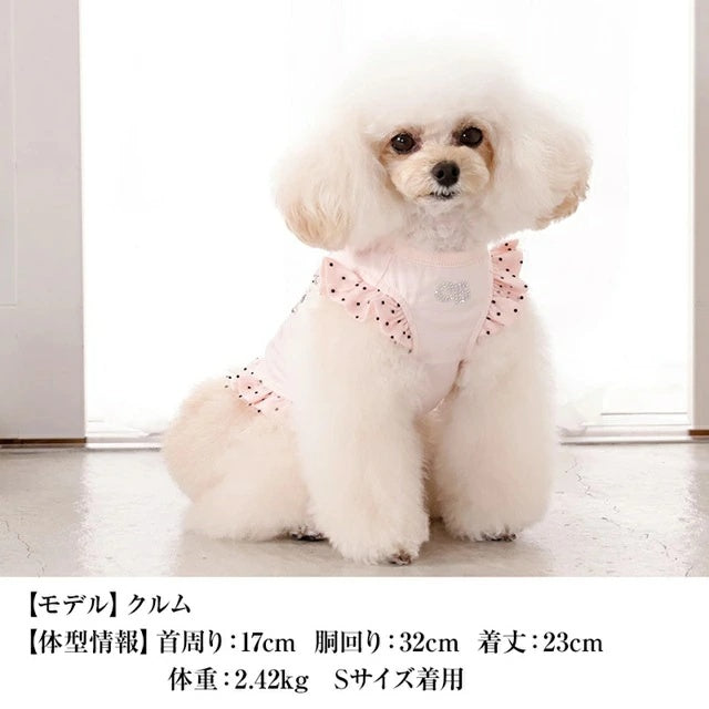 クレイジーブー CRAZYBOO 袖フリルバルーンタンク【犬服 トップス タンクトップ ノースリーブ セレブ】