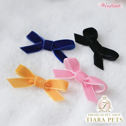 ウーフリンク WOOFLINK LITTLE VELVET BOW【犬用 ヘアアクセサリー アクセサリー バレッタ パッチン留め セレブ】