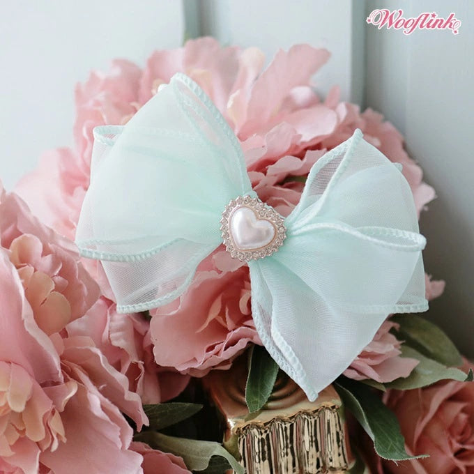 ウーフリンク WOOFLINK CHIFFON DE LUNE BOW【犬用 ヘアアクセサリー アクセサリー バレッタ パッチン留め セレブ】