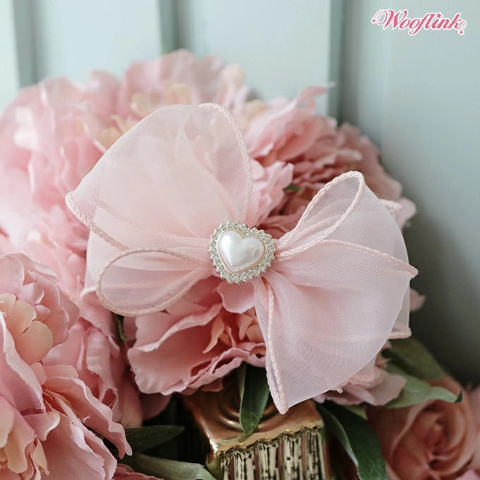 ウーフリンク WOOFLINK CHIFFON DE LUNE BOW【犬用 ヘアアクセサリー アクセサリー バレッタ パッチン留め セレブ】