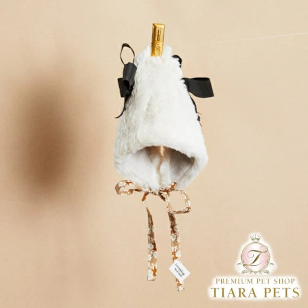 ルイスドッグ louisdog Grand Bow Fur Bonnet【小型犬 犬用 アクセサリー 帽子 セレブ】
