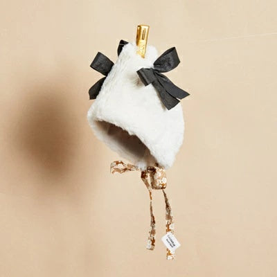 ルイスドッグ louisdog Grand Bow Fur Bonnet【小型犬 犬用 アクセサリー 帽子 セレブ】