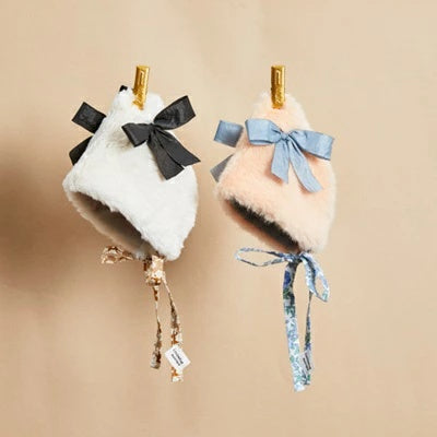 ルイスドッグ louisdog Grand Bow Fur Bonnet【小型犬 犬用 アクセサリー 帽子 セレブ】