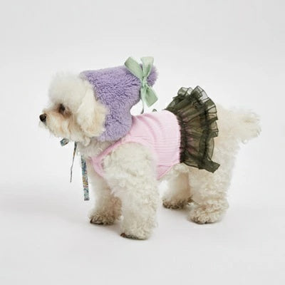 ルイスドッグ louisdog Grand Bow Fur Bonnet【小型犬 犬用 アクセサリー 帽子 セレブ】