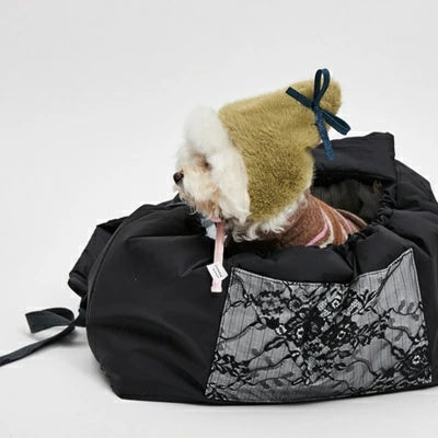 ルイスドッグ louisdog Grand Bow Fur Bonnet【小型犬 犬用 アクセサリー 帽子 セレブ】