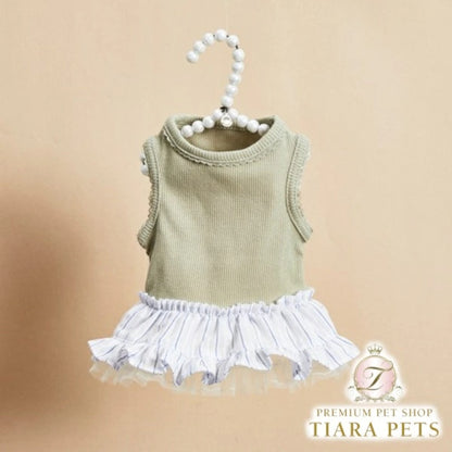 ルイスドッグ louisdog Pajama Stripe Dress【小型犬 犬服 ワンピース スカート ドレス セレブ】