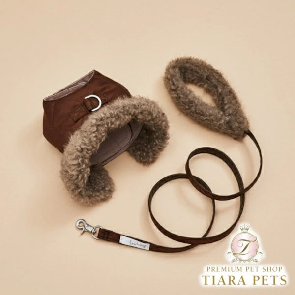 ルイスドッグ louisdog Choco Fur Harness Set【小型犬 犬用 ハーネス リード セット セレブ】