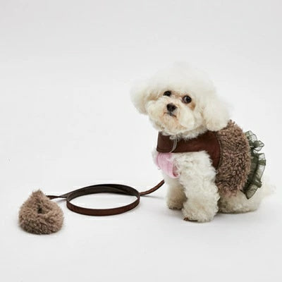 ルイスドッグ louisdog Choco Fur Harness Set【小型犬 犬用 ハーネス リード セット セレブ】