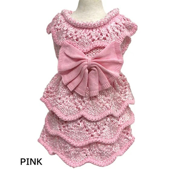 リュクスバーディ Luxe birdie アリエルニットワンピース【小型犬 犬服 ワンピース ドレス スカート セレブ】