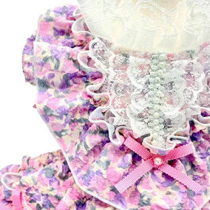 リュクスバーディ Luxe birdie ブーケロンワンピース【小型犬 犬服 ワンピース ドレス スカート セレブ】