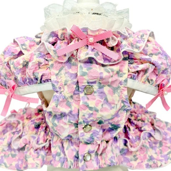 リュクスバーディ Luxe birdie ブーケロンワンピース【小型犬 犬服 ワンピース ドレス スカート セレブ】