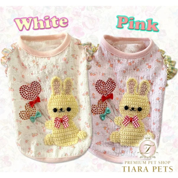 J&Kアニマルズ J&K animals 小花うさぎTシャツ【小型犬 犬服 トップス Tシャツ ドレス】
