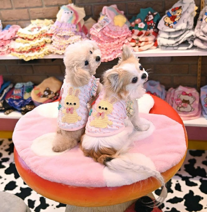 J&Kアニマルズ J&K animals 小花うさぎTシャツ【小型犬 犬服 トップス Tシャツ ドレス】