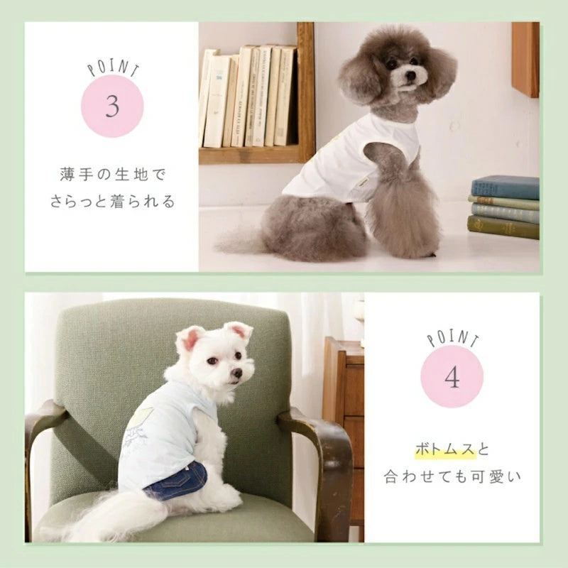ティノティート TINOTITO レモンジュースメッシュタンク【小型犬 犬服 ドッグウェア トップス タンクトップ】