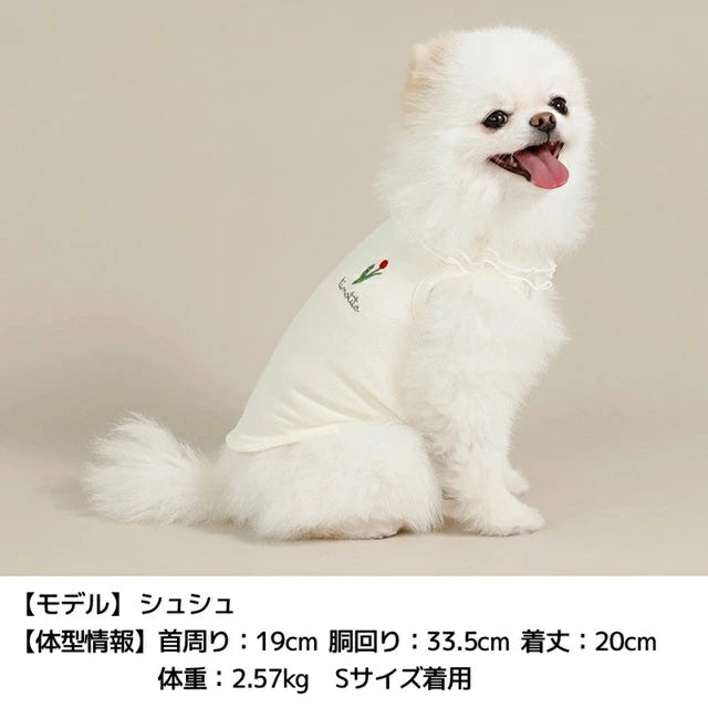 ティノティート TINOTITO ネックフリルリブタンク【小型犬 犬服 ドッグウェア トップス タンクトップ】