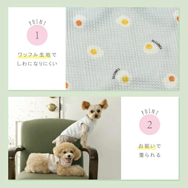 ティノティート TINOTITO 目玉焼きワッフルタンク【小型犬 犬服 ドッグウェア トップス タンクトップ】