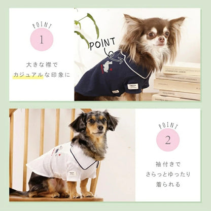ティノティート TINOTITO 背開きパジャマ風シャツ【小型犬 犬服 ドッグウェア トップス シャツ】