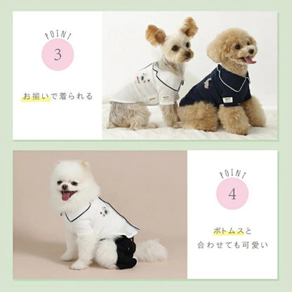 ティノティート TINOTITO 背開きパジャマ風シャツ【小型犬 犬服 ドッグウェア トップス シャツ】