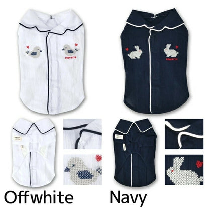 ティノティート TINOTITO 背開きパジャマ風シャツ【小型犬 犬服 ドッグウェア トップス シャツ】